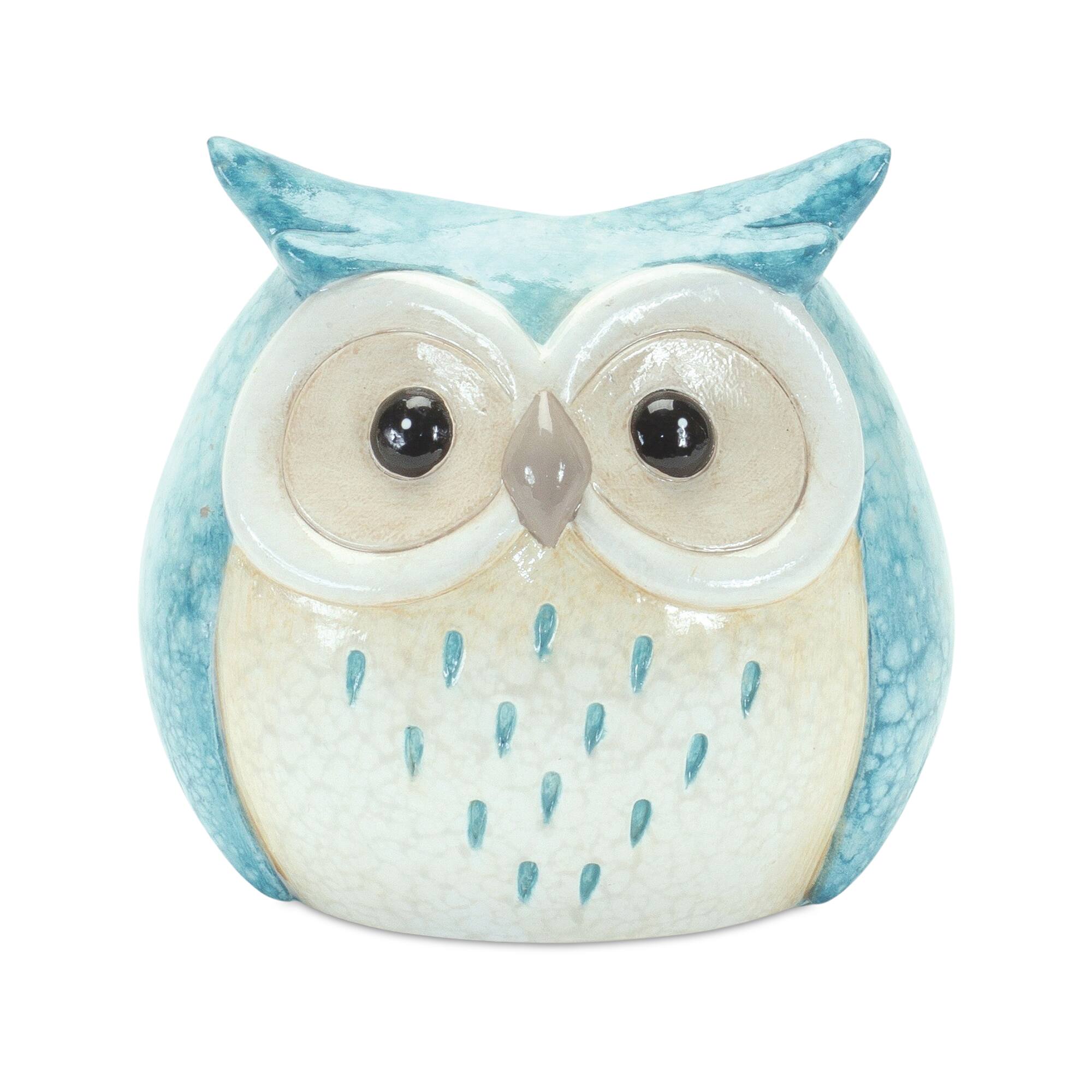 Terracotta Owl Figurine Set, 3ct.